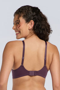 Amante Padded Non Wired Effortless Support Bra - Prune Purple — thumbnail 3